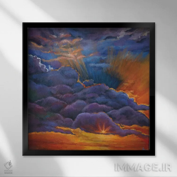 تابلو دکوراتیو به شب خوش آمد بگو اثر جاناتان هریس - نمای قابدار مشکی