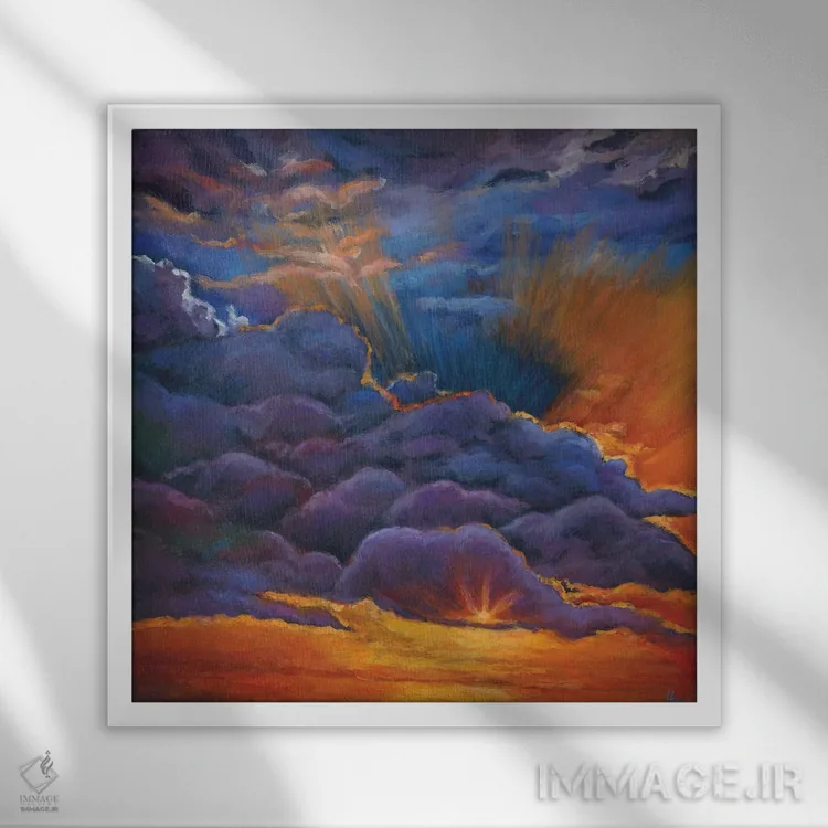 تابلو دکوراتیو به شب خوش آمد بگو اثر جاناتان هریس - نمای قابدار سفید