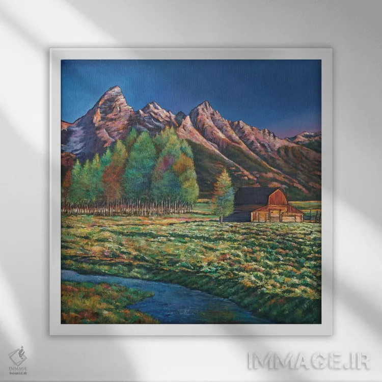 تابلو دکوراتیو وایومینگ اثر جاناتان هریس - نمای قابدار سفید