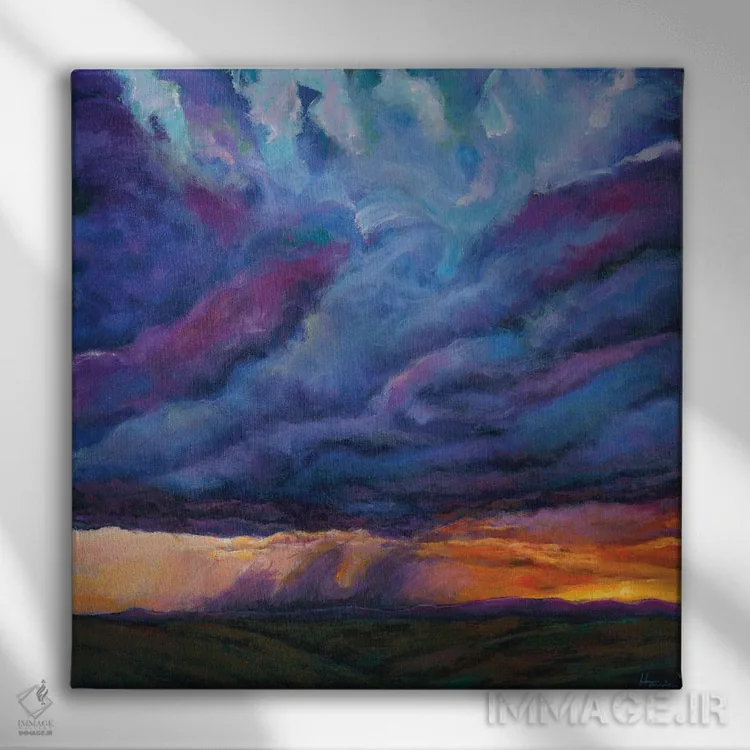 تابلو دکوراتیو باران بیابان اثر جاناتان هریس - نمای روبهرو روی دیوار