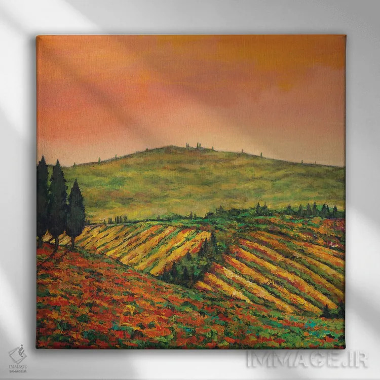 تابلو دکوراتیو صبح توسکانی اثر جاناتان هریس - نمای روبهرو روی دیوار