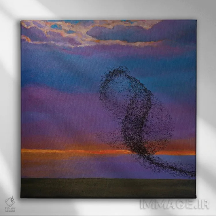 تابلو دکوراتیو سرناد شامگاهی اثر جاناتان هریس - نمای روبهرو روی دیوار