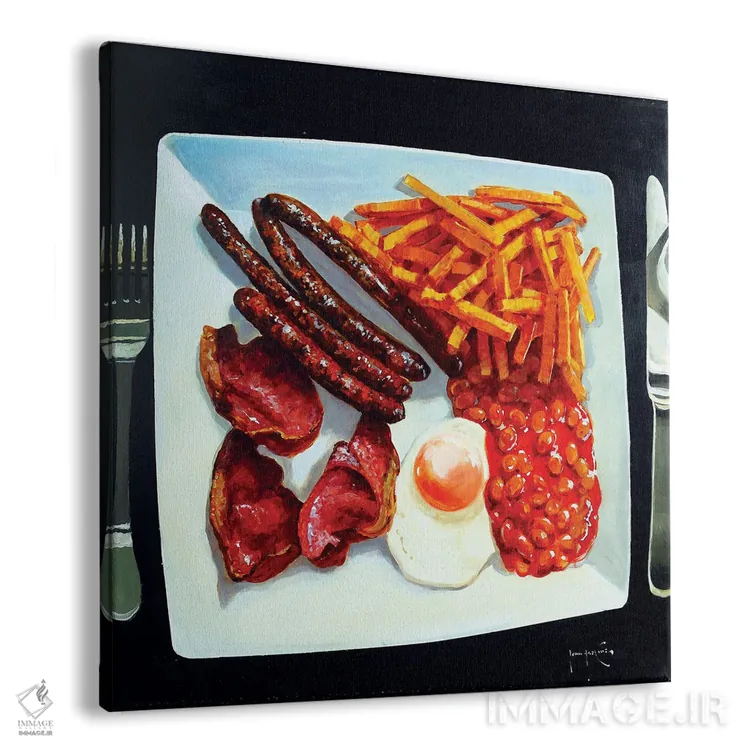 تابلو دکوراتیو صبحانه تمام روز اثر جان هاسکینز - نمای پرسپکتیو محصول