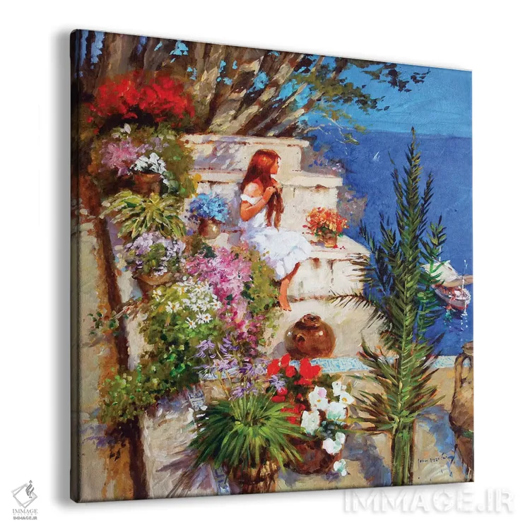 تابلو دکوراتیو تراس مایورکایی اثر جان هاسکینز - نمای پرسپکتیو محصول