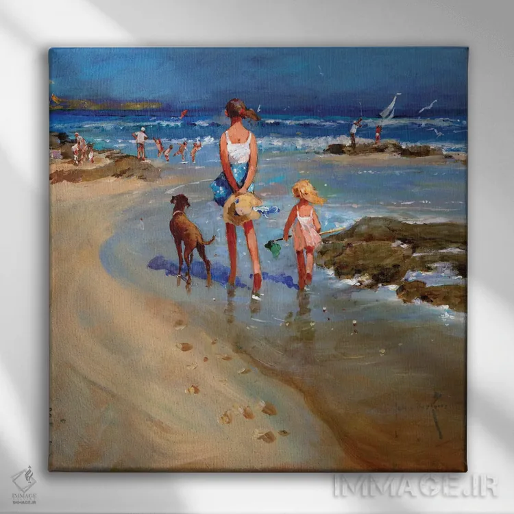 تابلو دکوراتیو لبه جزر و مد اثر جان هاسکینز - نمای روبهرو روی دیوار