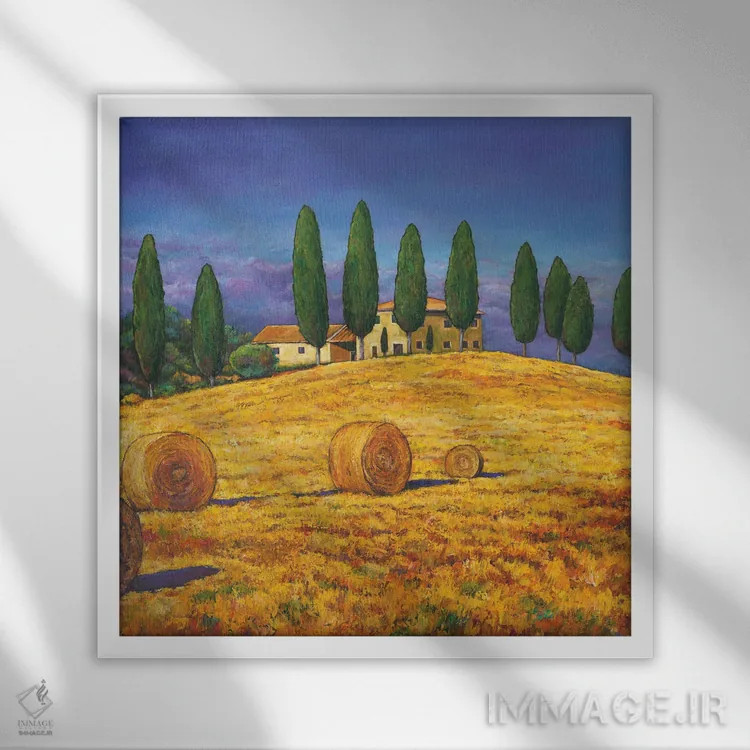 تابلو دکوراتیو طلای توسکانی اثر جاناتان هریس - نمای قابدار سفید