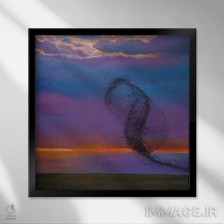 تابلو دکوراتیو سرناد شامگاهی اثر جاناتان هریس - نمای قابدار مشکی