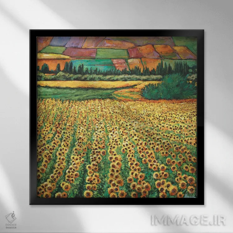 تابلو دکوراتیو تابش خورشید اثر جاناتان هریس - نمای قابدار مشکی