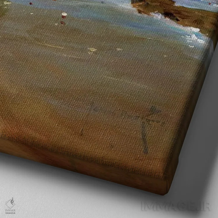 تابلو دکوراتیو لبه جزر و مد اثر جان هاسکینز - نمای نزدیک بافت بوم