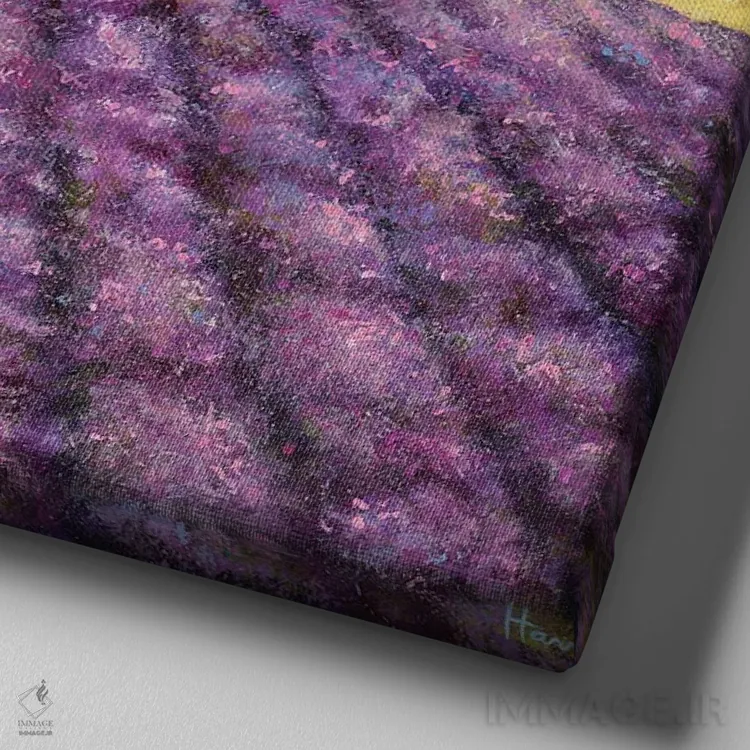 تابلو دکوراتیو اسطوخودوس توسکانی اثر جاناتان هریس - نمای نزدیک بافت بوم