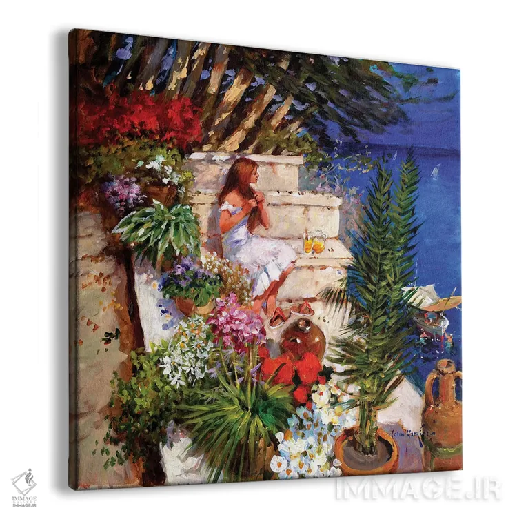 تابلو دکوراتیو تراس مایورکایی اثر جان هاسکینز - نمای پرسپکتیو محصول