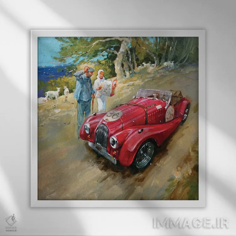 تابلو مدرن گم شده در فرانسه اثر جان هاسکینز - نمای قابدار سفید