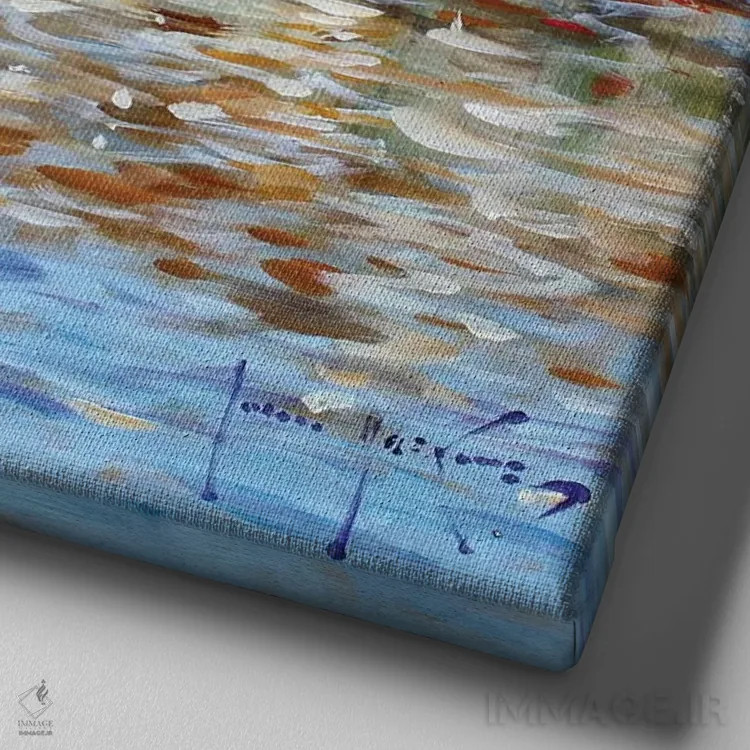 تابلو دکوراتیو ناهار در ونیز اثر جان هاسکینز - نمای نزدیک بافت بوم