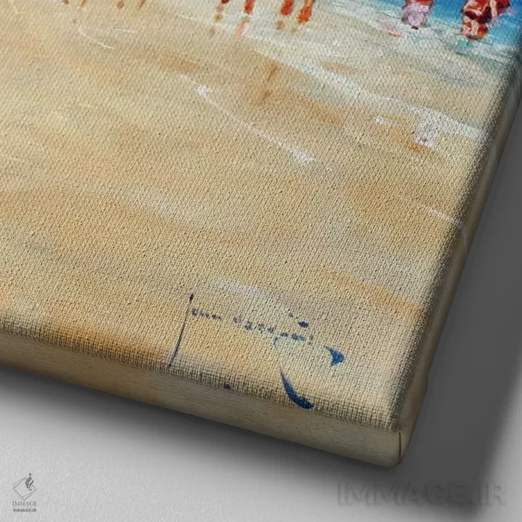 تابلو دکوراتیو بلند و خشک اثر جان هاسکینز - نمای نزدیک بافت بوم