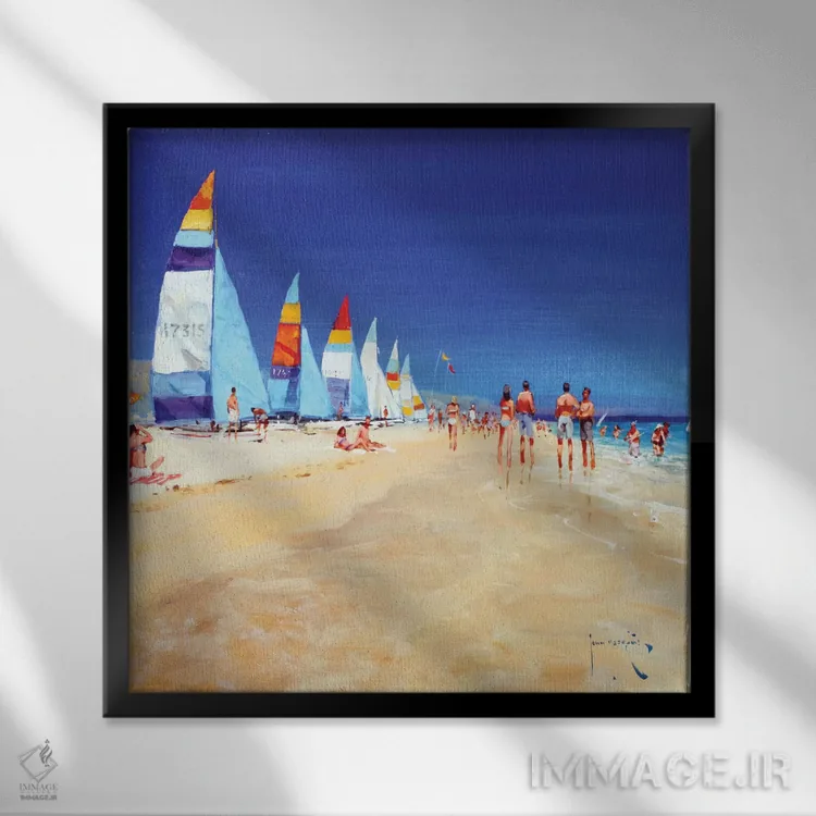 تابلو دکوراتیو بلند و خشک اثر جان هاسکینز - نمای قابدار مشکی