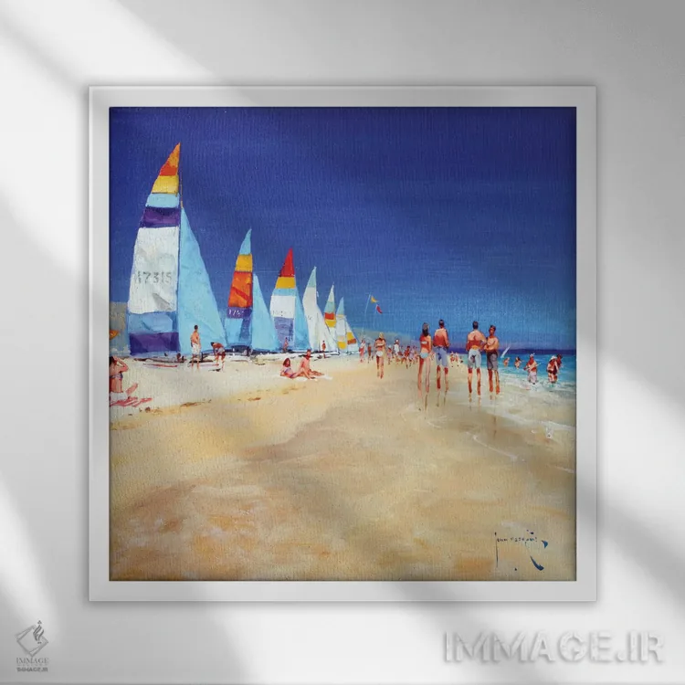 تابلو دکوراتیو بلند و خشک اثر جان هاسکینز - نمای قابدار سفید