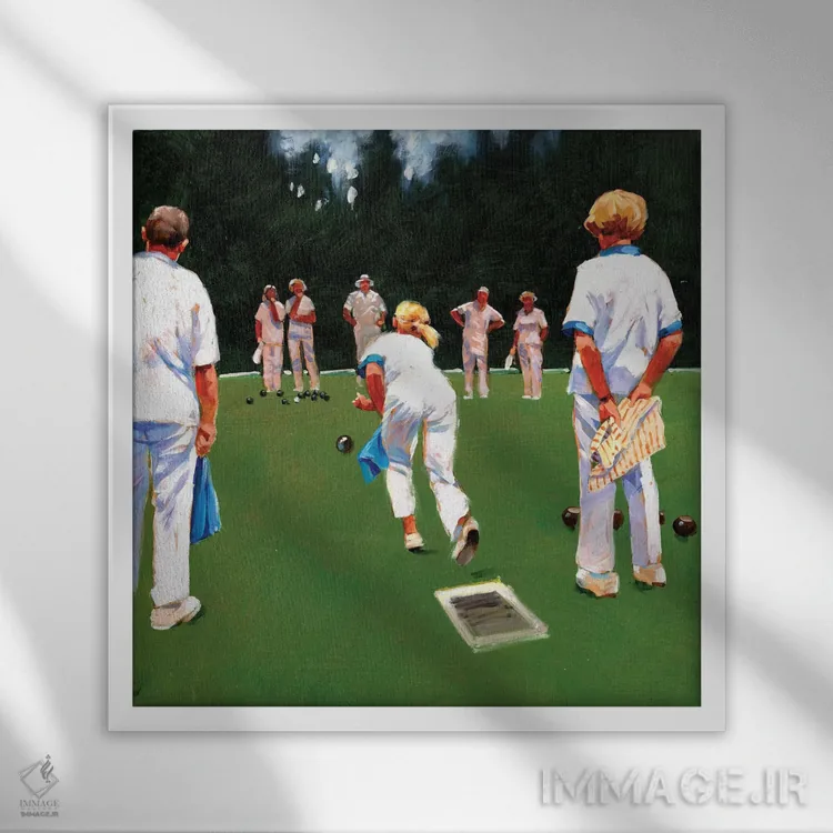 تابلو دکوراتیو کاسه های مخلوط اثر جان هاسکینز - نمای قابدار سفید