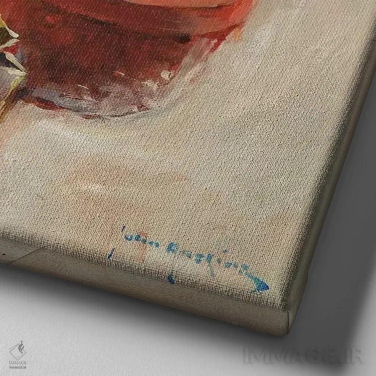 تابلو دکوراتیو باغبان صبور اثر جان هاسکینز - نمای نزدیک بافت بوم