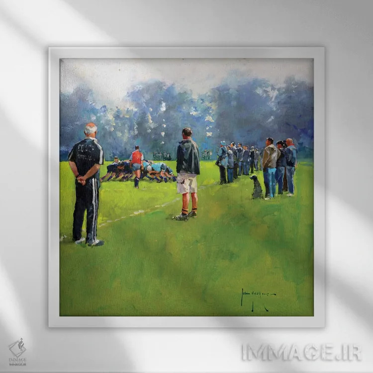 تابلو دکوراتیو اسکرام اثر جان هاسکینز - نمای قابدار سفید