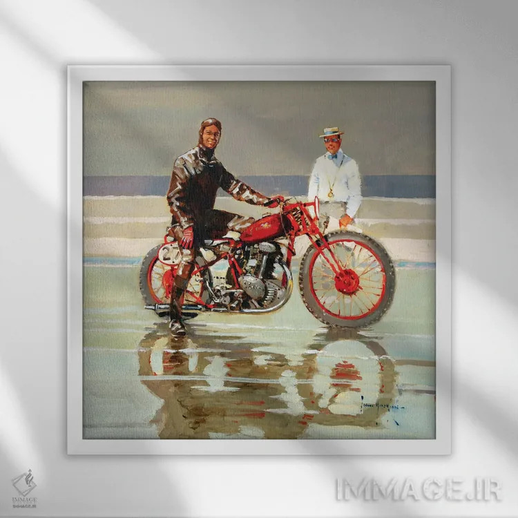 تابلو دکوراتیو نژاددهنده شن اثر جان هاسکینز - نمای قابدار سفید