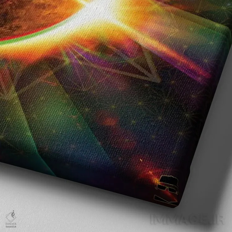 تابلو دکوراتیو خورشیدگرفتگی اثر جامبی - نمای نزدیک بافت بوم