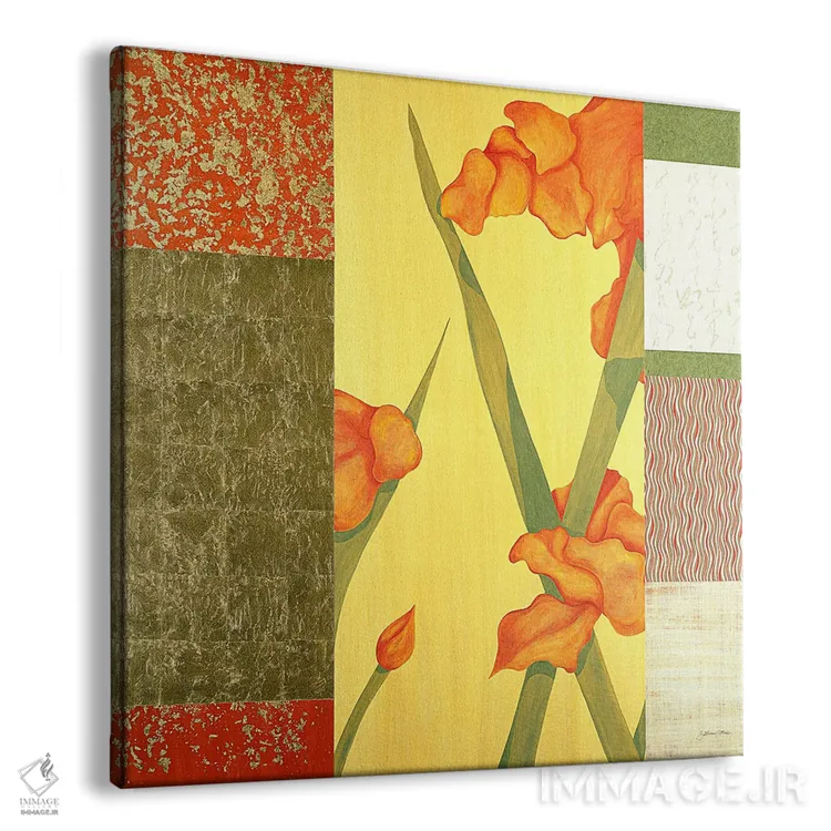 تابلو دکوراتیو باران طلایی و گل I اثر جولیان جانسون - نمای پرسپکتیو محصول