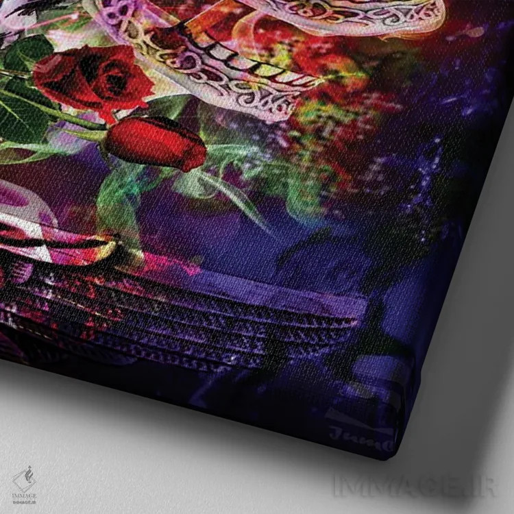 تابلو دکوراتیو صورتت را آب کن اثر جامبی - نمای نزدیک بافت بوم