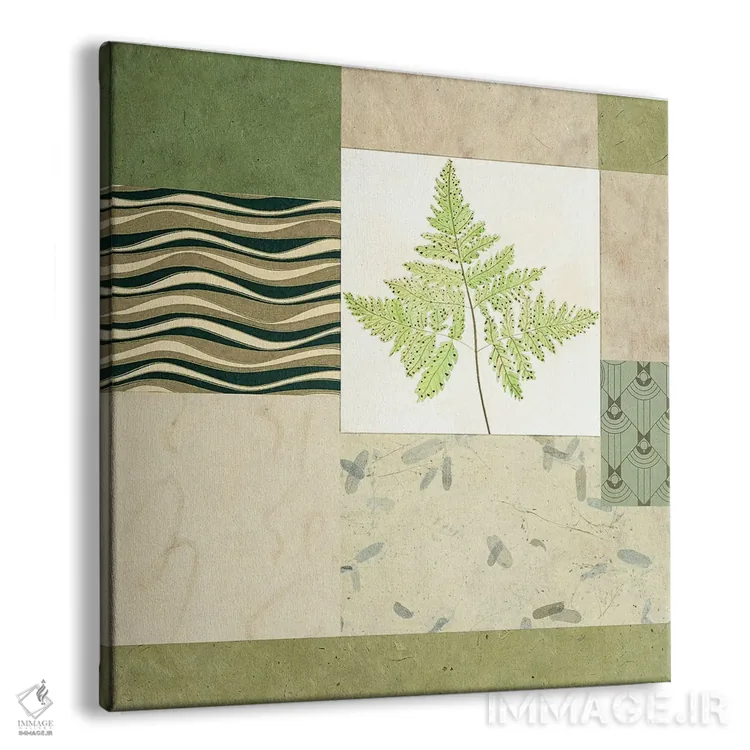 تابلو دکوراتیو پنل کلاژ با سرخس I اثر جولیان جانسون - نمای پرسپکتیو محصول