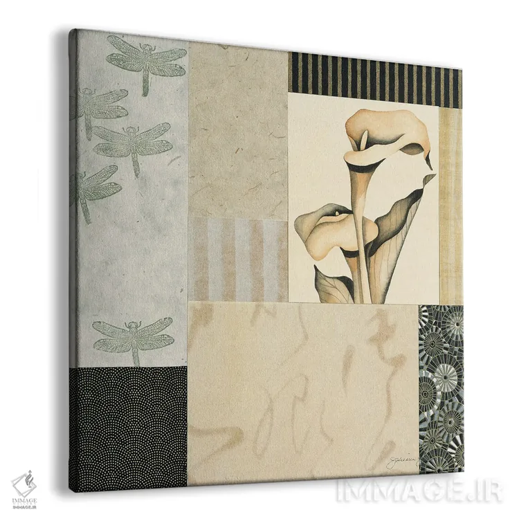 تابلو دکوراتیو کلاژ با گل کالا لیلی III اثر جولیان جانسون - نمای پرسپکتیو محصول