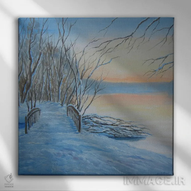 تابلو دکوراتیو پل زمستانی اثر جیم ویلیامز - نمای روبهرو روی دیوار