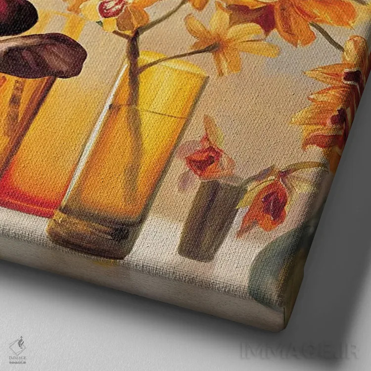 تابلو دکوراتیو تازه بریده شده I اثر رودولفو خیمنز - نمای نزدیک بافت بوم