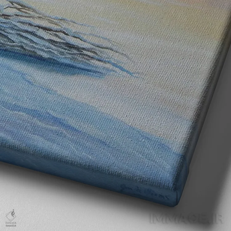 تابلو دکوراتیو پل زمستانی اثر جیم ویلیامز - نمای نزدیک بافت بوم