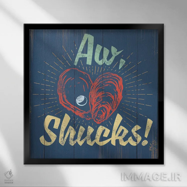 تابلو دکوراتیو اوه، جدی می گی! در آبی اثر جی جی براندو - نمای قابدار مشکی