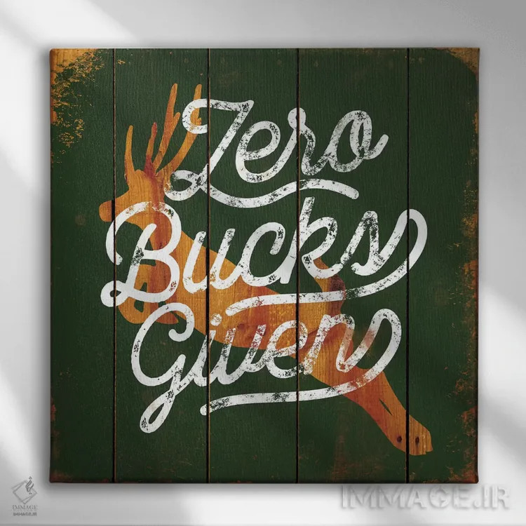 تابلو دکوراتیو هیچ پولی اثر جی جی براندو - نمای روبهرو روی دیوار