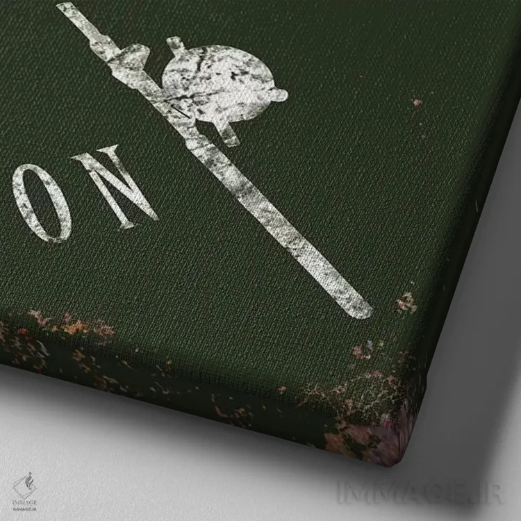 تابلو دکوراتیو سلاح های بیس اثر جی جی براندو - نمای نزدیک بافت بوم