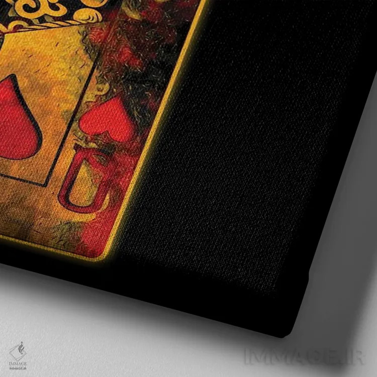 تابلو دکوراتیو قلب های سوزان اثر جسی جانسون - نمای نزدیک بافت بوم