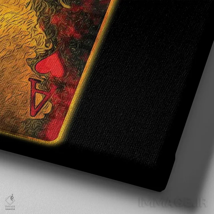 تابلو دکوراتیو قلب های سوزان اثر جسی جانسون - نمای نزدیک بافت بوم