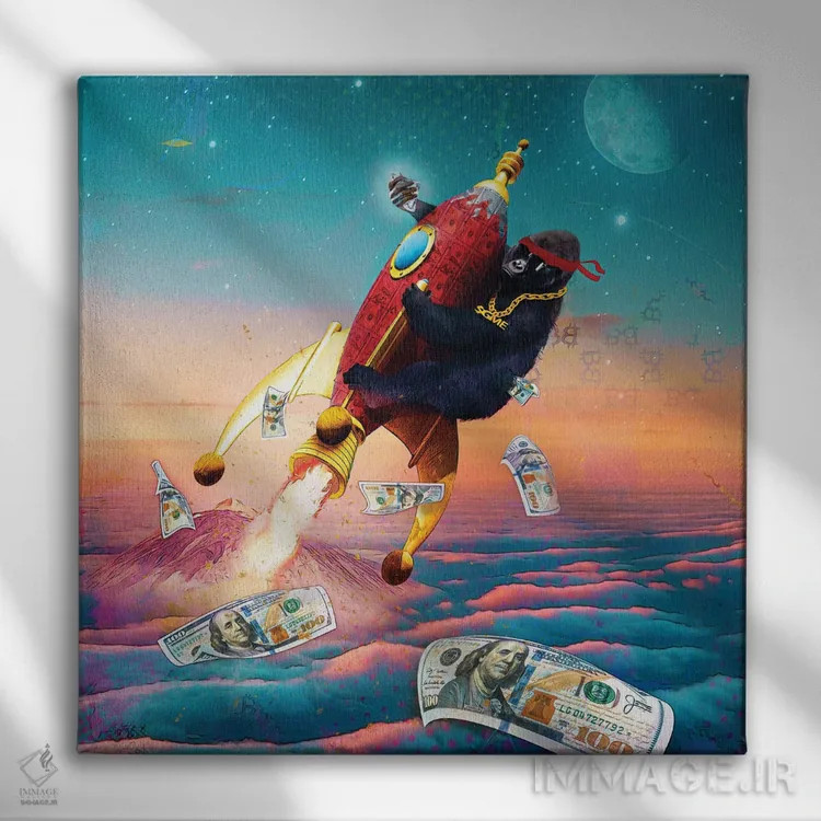 تابلو دکوراتیو دست های الماس تا ماه اثر جسی جانسون - نمای روبهرو روی دیوار