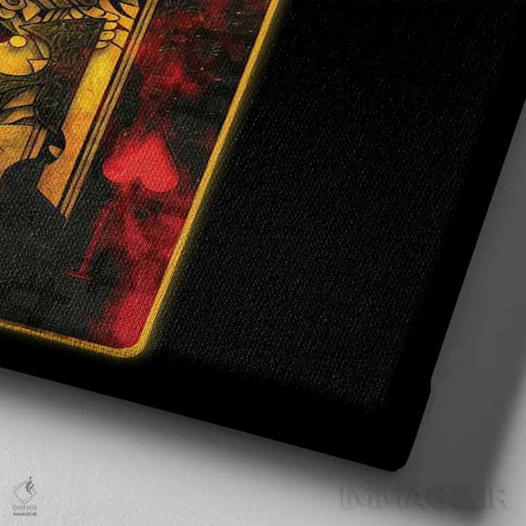 تابلو دکوراتیو قلب های سوزان اثر جسی جانسون - نمای نزدیک بافت بوم