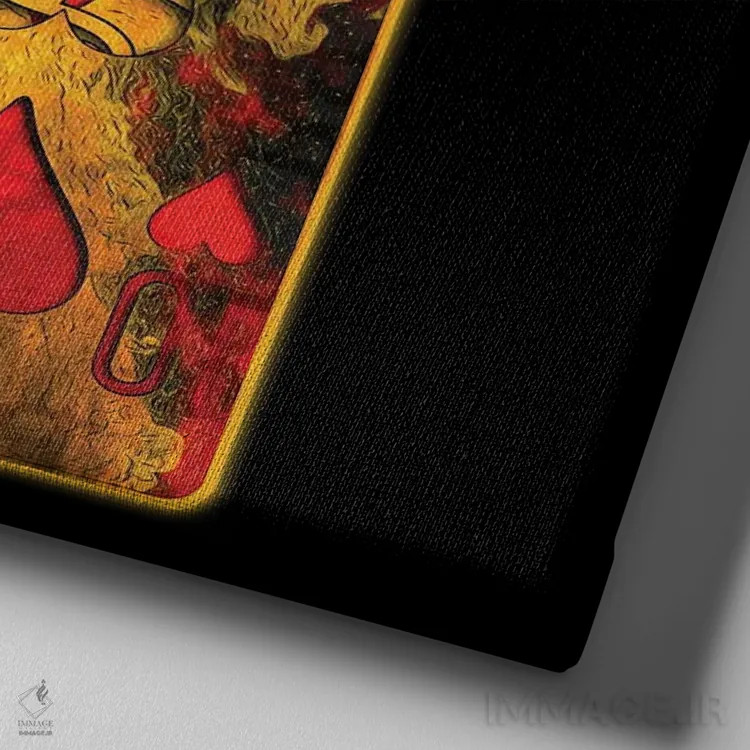 تابلو دکوراتیو قلب های سوزان اثر جسی جانسون - نمای نزدیک بافت بوم