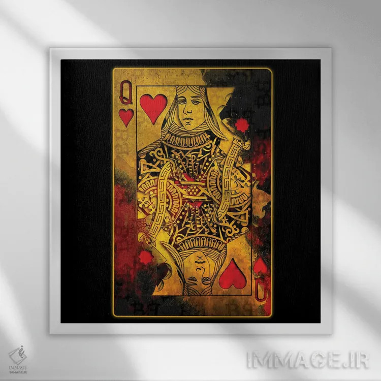 تابلو دکوراتیو قلب های سوزان اثر جسی جانسون - نمای قابدار سفید