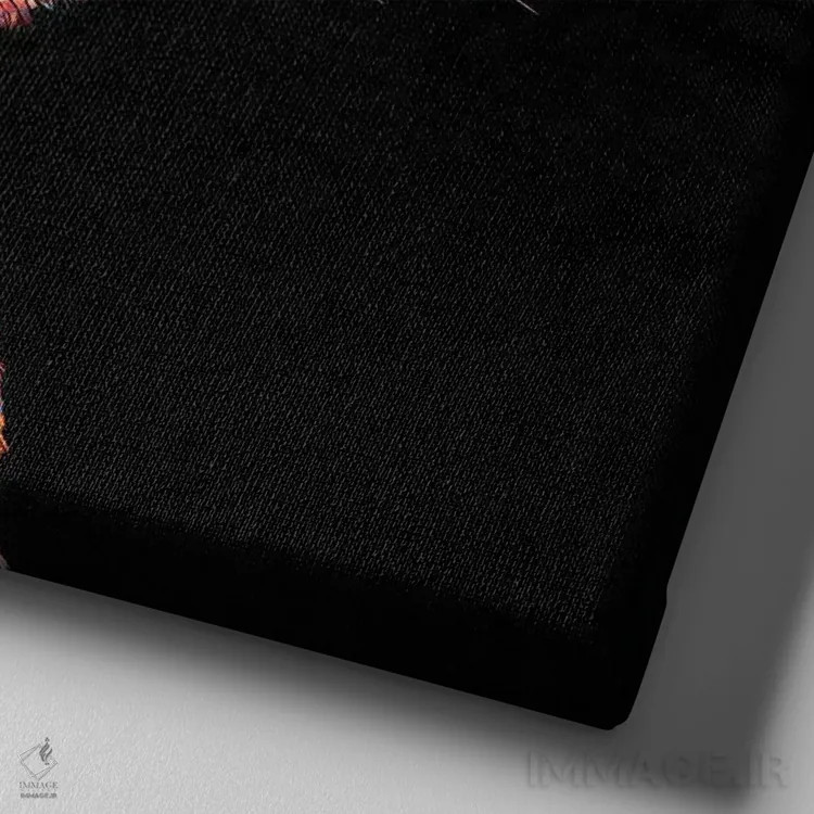 تابلو دکوراتیو شیر ببر اثر جسی جانسون - نمای نزدیک بافت بوم