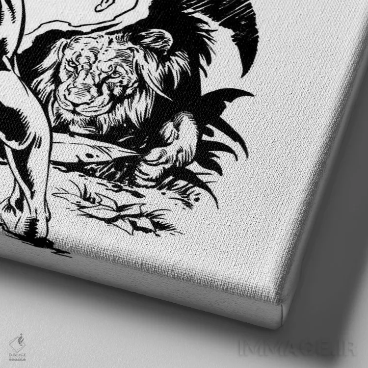 تابلو دکوراتیو تصویر روی جلد تارزان رام ناشده اثر جو جوسکو - نمای نزدیک بافت بوم