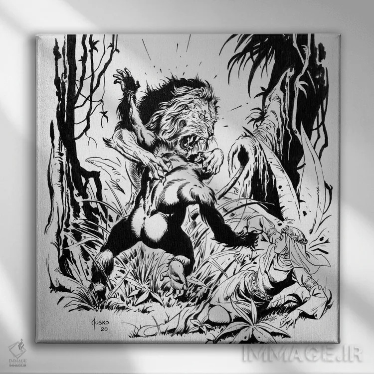تابلو دکوراتیو Lord of the Jungle Frontispiece,تصویر روی جلد تارزان، ارباب جن… اثر جو جوسکو - نمای روبهرو روی دیوار
