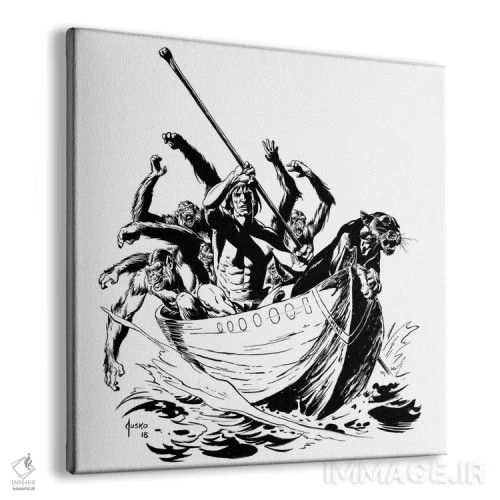 تابلو دکوراتیو تصویر روی جلد جانوران تارزان اثر جو جوسکو - نمای پرسپکتیو محصول