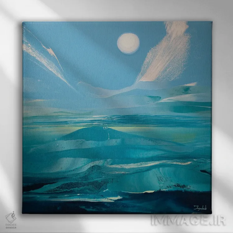 تابلو انتزاعی نور سیال ۱ اثر جیکوب جوگاشویلی - نمای روبهرو روی دیوار