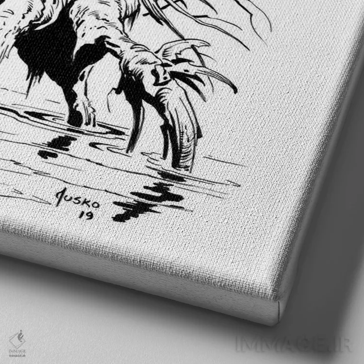 تابلو دکوراتیو تصویر روی جلد پسر تارزان اثر جو جوسکو - نمای نزدیک بافت بوم