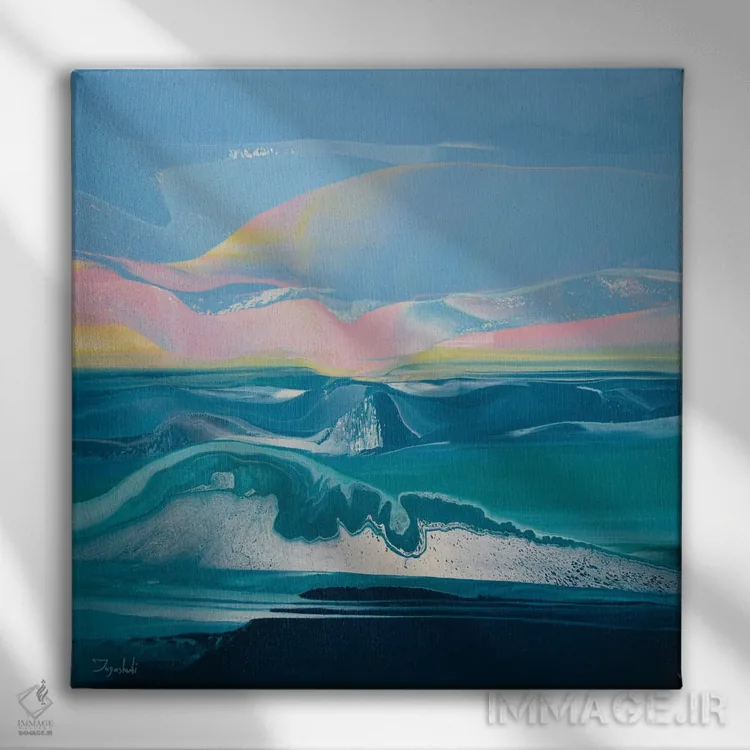 تابلو انتزاعی نور سیال ۲ اثر جیکوب جوگاشویلی - نمای روبهرو روی دیوار