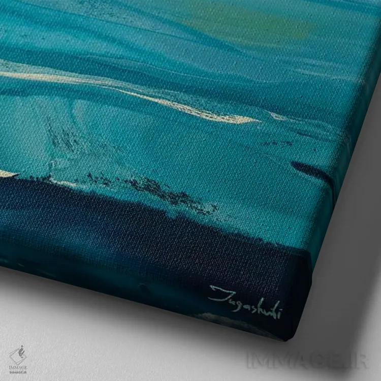 تابلو انتزاعی نور سیال ۱ اثر جیکوب جوگاشویلی - نمای نزدیک بافت بوم