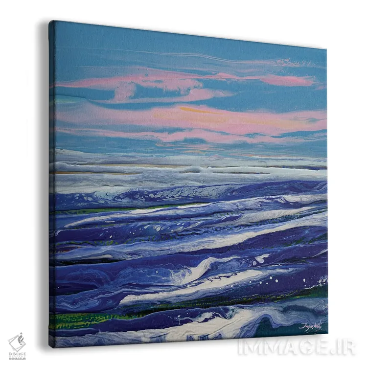 تابلو انتزاعی صورتی و آبی ۲ اثر جیکوب جوگاشویلی - نمای پرسپکتیو محصول